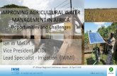 Improving Agriculture Water Management in Africa: Opportunities and Challenges