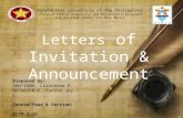 Letters of Invitation & Announcement
