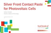 Silver Front Contact Paste for Photovoltaic Applications