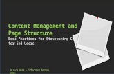 Content Management & Page Structure - Best Practices for Structuring Content for End Users