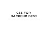 CSS For Backend Developers