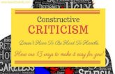 Constructive criticism