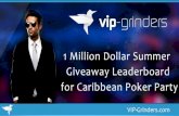 1 Million Dollar Summer Giveaway Leaderboard for Carribean Poker Party | Rake Races | Online Poker