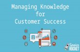 Managing Knowledge For Customer Success