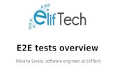 End to End tests overview