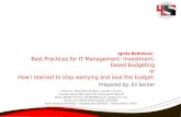 Best Practices for IT management: Investment‐based Budgeting