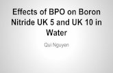 Effects of BPO on Boron Nitride UK 5 and 10 in Water and in Heptane