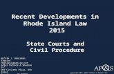 Recent Developments in Rhode Island Law 2015 - State Courts and Civil Procedure