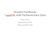 Playing with Parliamentary Data - Tony Hirst