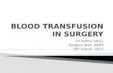 Blood transfusion in surgery