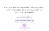 Beesley Lecture 2014: Can vertical disintegration, deregulation, and innovation be a win-win-win for electricity markets?