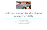 Inclusive support for developing researcher skills