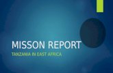 Mission report for tanzania