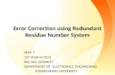 Error correction using redundant residue number system