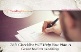 This checklist will help you plan a great indian wedding