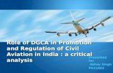 Role of DGCA in Promotion and Regulation Of Civil Aviation;