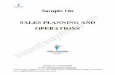 Sample on Sales planning and operations