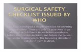 Surgical safety checklist issued by who