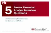 5 Senior Financial Analyst Interview Questions
