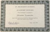 Academic Honors, Saint Richards School (III)