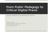 From Public Pedagogy to Critical Digital Praxis: Learning/Writing as Reflective Action