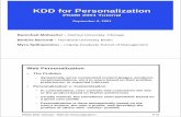 Kdd for personalization