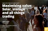 Maximising value: Solar, storage and all things trading