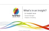Wipro presentation at the Chief Analytics Officer Forum, Sydney