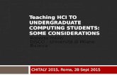 Teaching HCI to computing students: some considerations