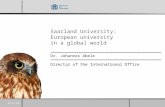 Saarland University: European university in a global world