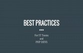 Coding Best practices (PHP)