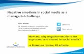 Negative emotions in social media as a managerial challenge