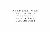 Rachael Wix - Feature Portfolio