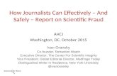 How Journalists Can Effectively -- And Safely -- Report on Scientific Fraud