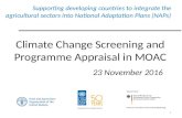 Climate Change Screening and Programme Appraisal 23 November -  Building Institutional Capacity in Thailand to Design and Implement Climate Programs