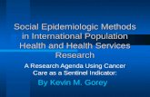 Social Epidemiologic Methods in International Population Health
