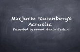 Marjorie Rosenberg's Acrostic