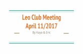 Leo club meeting April 11, 2017