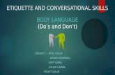 Etiquette and conversational skills