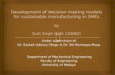 Development of sustainable manufacturing decision making models for SMEs