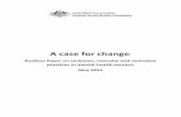 Position Paper - a case for change - restrictive practices in mental health