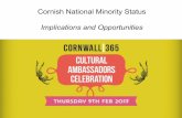 Cornish National Minority Status: Implications and Opportunities at Cornwall 365s Cultural Ambassadors Celebration 2017