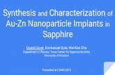 Synthesis and Characterization of Au-Zn Implants in Sapphire