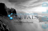 Canada Strategic Metals Inc. Corporate Presentation