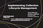 Charleston 2015: Collection Lifecycle Management