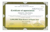 Certificate of Appreciation (One Million)