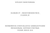 Class X Mathematics Study Material