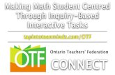 OTF Connect Webinar - Making Math Student Centred Through Inquiry-Based Interactive Tasks