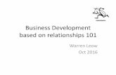 Business Development based on relationships 101