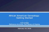African American Genealogy Getting Started